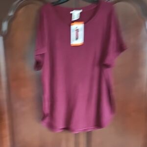 Matty M Burgundy Short Sleeve Top